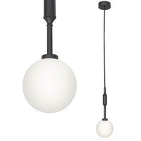 Wisząca lampa czarna biała Ero I okrągły zwis nad wyspę