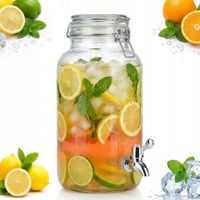 SŁÓJ Z KRANIKIEM SZKLANY SŁOIK 4L DO LEMONIADY WODY SOKU NALEWKI