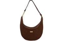 Stylowa torebka z zamszowym wykończeniem - Brązowa