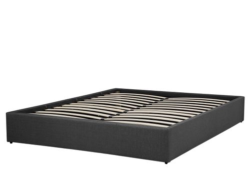 Łóżko z pojemnikiem tapicerowane 160 x 200 cm szare DINAN na Arena.pl