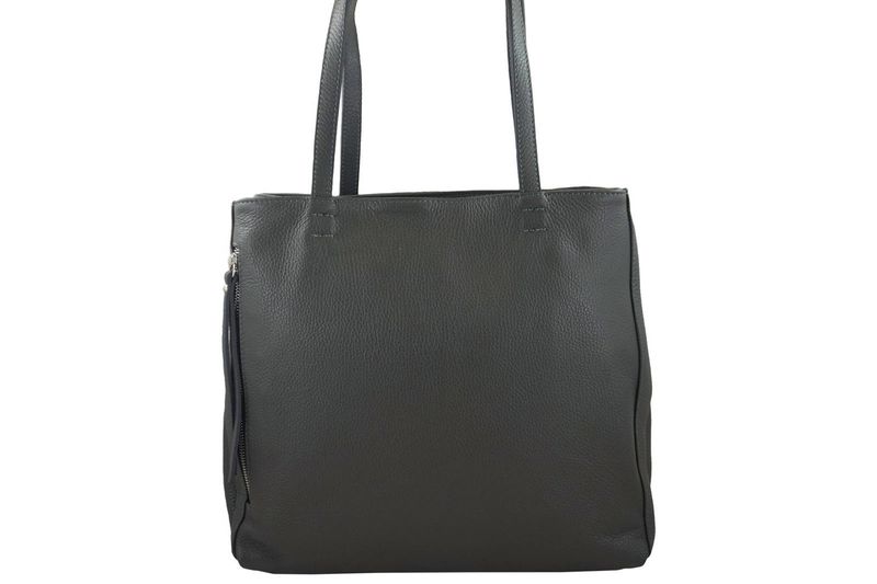 Torba skórzana A4 na ramię - Szara ciemna zdjęcie 3