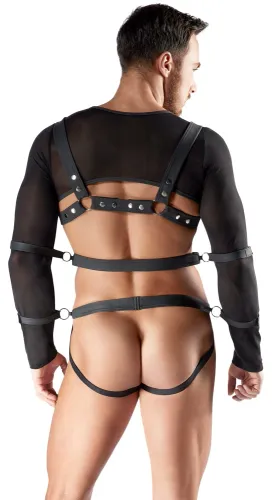 svenjoyment bondage zestaw powernet xl - top, uprząż, jockstrap, 4 mankiety na Arena.pl