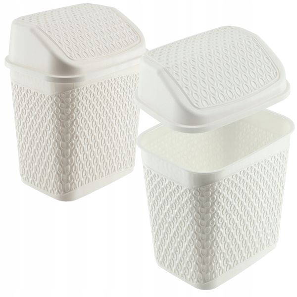 KADAX Kosz Na Śmieci Łazienkowy Biały 6,2L Uchylny Pojemnik zdjęcie 10