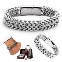 Elegancka BRANSOLETKA Męska Srebrna TYTANOWA Najwyższa Jakość PEŁNA PREMIUM