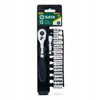 SATA ZESTAW KLUCZE NASADOWE 13 KLUCZY NASADOWYCH 1/4" NA PANELU ST09521G
