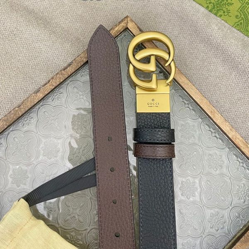 pasek męski skórzany dwukolorowy  – styl włoski, klamra gg 105 na Arena.pl