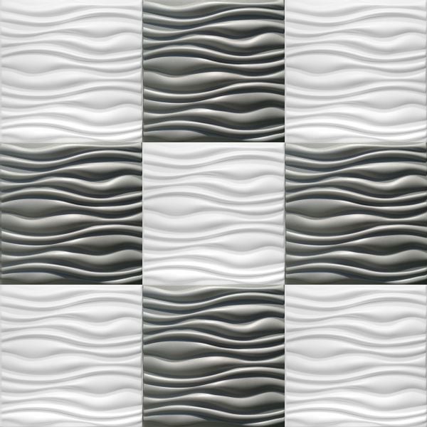 BIAŁE Panele ścienne , Piankowe Kasetony Sufitowe 3D FLOW zdjęcie 3