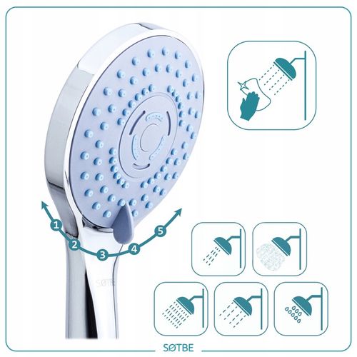 Słuchawka pod prysznic wielofunkcyjna - 60% wody SOTBE BLA LARK-SOHE-6 na Arena.pl