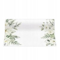 BIEŻNIK ozdoba stołu Białe Kwiaty 40cmx5m