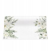 BIEŻNIK ozdoba stołu Białe Kwiaty 40cmx5m