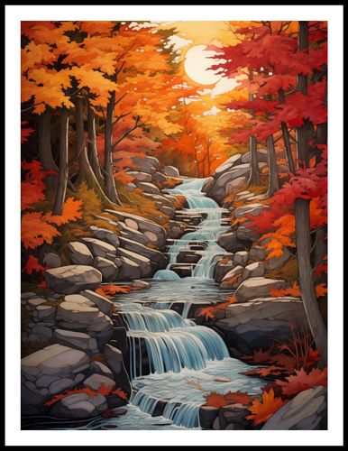 Plakat 60x80cm Jesienne Wodospady na Arena.pl