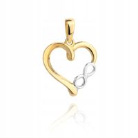 Zawieszka złota 585 serduszko i nieskończoność