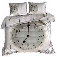Pościel 3D bawełna satyna 160x200cm ZEGAR