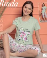 Wygodna piżama damska z krótkim rękawem M