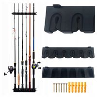 Stojak na Wędki Uchwyt Ścienny Pionowy Wieszak na 6 wędek Wędkarstwo