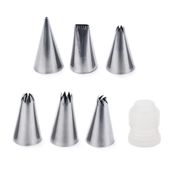 6x Tylki Cukiernicze Stalowa Końcówka do Dekoracji Dekorator + Adapter