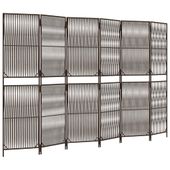 Parawan 6-panelowy, brązowy, polirattan