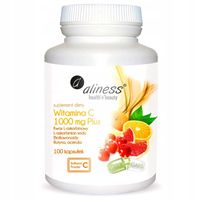 Aliness Witamina C 1000 mg Plus 100 kaps ODPORNOŚĆ zdrowa skóra mocne zęby