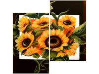 60X60CM BUJNE SŁONECZNIKI DWU OBRAZ ŚCIAN