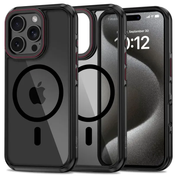 Etui Tech-Protect MagHybrid MagSafe na iPhone 16 Pro - czarne zdjęcie 1