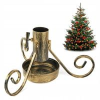 Złoty STOJAK POD CHOINKĘ METALOWY stojak choinkowy REGULOWANY z pojemnikiem