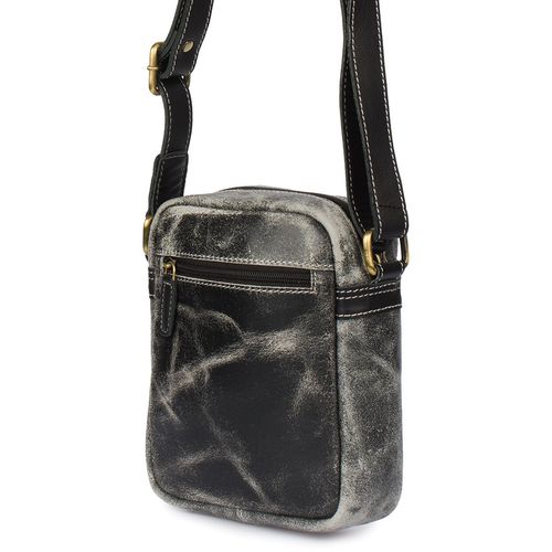 skórzana listonoszka męska wild tiger - czarna na Arena.pl