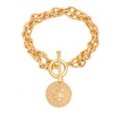 bransoletka 2 łańcuchy z monetą (b15/mon/25au)