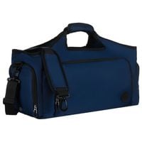 czarnogranatowa, sportowa torba podróżna na ramię z dopinanym paskiem