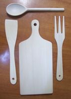 deska drewniana + 3sztućce komplet 30 cm.