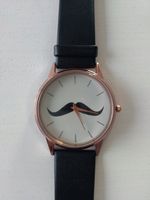 Zegarek na rękę WĄSY czarny pasek