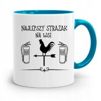 Kubek Błękitny Dla Strażaka Najlepszy Na Wsi Z Nadrukiem Ze Zdjęciem