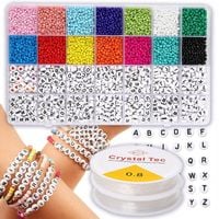 KORALIKI DO ROBIENIA BIŻUTERII BRANSOLETEK NASZYJNIKÓW ZESTAW LITERKI DIY