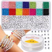 KORALIKI DO ROBIENIA BIŻUTERII BRANSOLETEK NASZYJNIKÓW ZESTAW LITERKI DIY