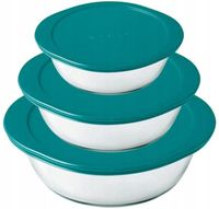 3 x Naczynie żarooodporne Cook & Store Pyrex 0,35 L+ 1,1 L + 2,3 L