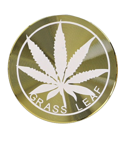 Złoty Crusher Młynek do Tytoniu Grinder Metalowy z Napisem GRASS LEAF na Arena.pl
