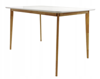 Stół do jadalni 120x80 cm biały EMMA drewniane nogi skandynawski