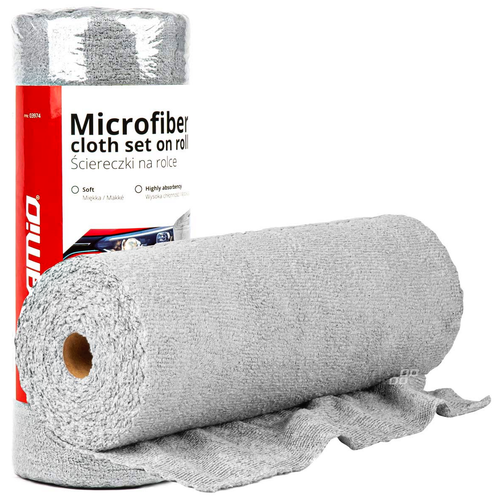 Ściereczki z mikrofibry ręczniki na rolce 30x30 cm 50 szt. 120g AMIO-03974 na Arena.pl