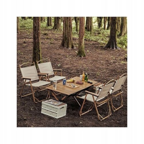 Składane krzesło ogrodowe, turystyczne, kempingowe, kremowe KRT09K na Arena.pl