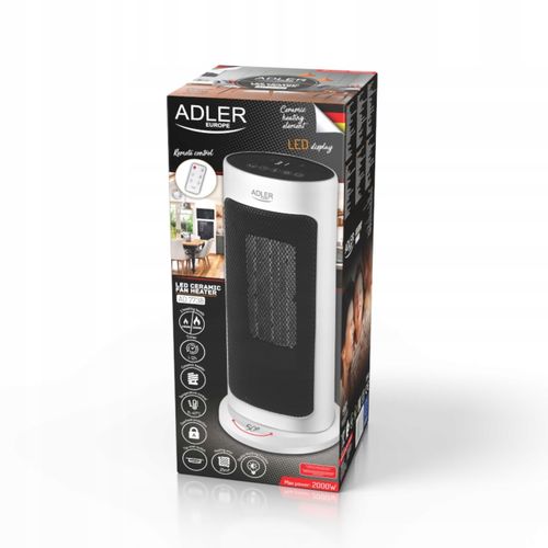 TERMOWENTYLATOR CERAMICZNY LED Z PILOTEM + TIMER 200W AD7738 - DE-AD7738 na Arena.pl