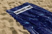 RĘCZNIK Granatowe plamy z twoim dowolnym tekstem 150x75cm 023I