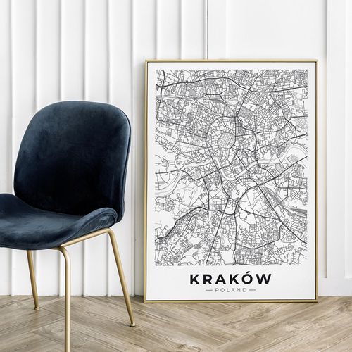 Plakat mapa plan miasta Kraków 61x91 cm na Arena.pl