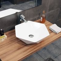 Umywalka nablatowa ceramiczna - biała - DIAMENT 48 cm