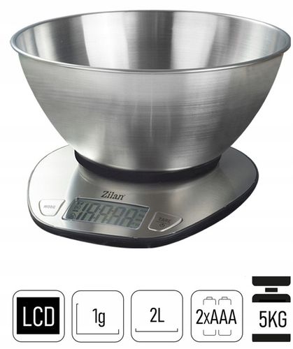 ELEKTRONICZNA PREZYZYJNA WAGA KUCHENNA 5KG MISA 2L na Arena.pl