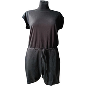 Kombinezon Damski z Krótkimi Spodenkami Luźny Czarny Rozmiar M Lato