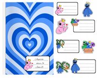 NAKLEJKI NA ZESZYT ZESZYTY NALEPKA 8szt - RAINBOW FRIENDS WZORY + GRATIS