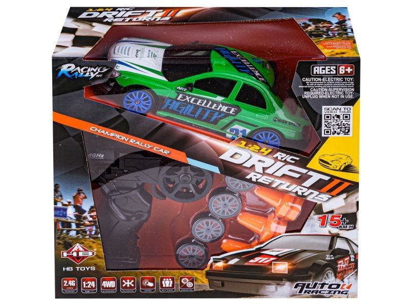 Samochód Do Driftu, Auto RC Drift 1:24 2,4 GHz 4WD ZIELONY zdjęcie 3