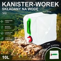 SKŁADANY KANISTER ZBIORNIK NA WODĘ Z KRANIKIEM I UCHWYTEM ViO PEVA-T 10L