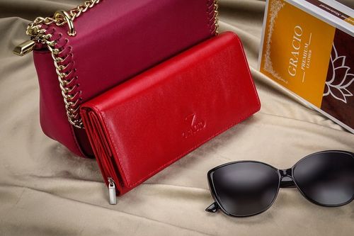 Damski Czerwony Gracio Portfel Skóra Naturalna BIG na Arena.pl