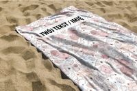 RĘCZNIK Muszelki z twoim dowolnym tekstem 150x70cm 049H