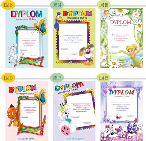 Dyplom UKOŃCZENIA ŻŁOBKA przedszkola A4 druk na Arena.pl